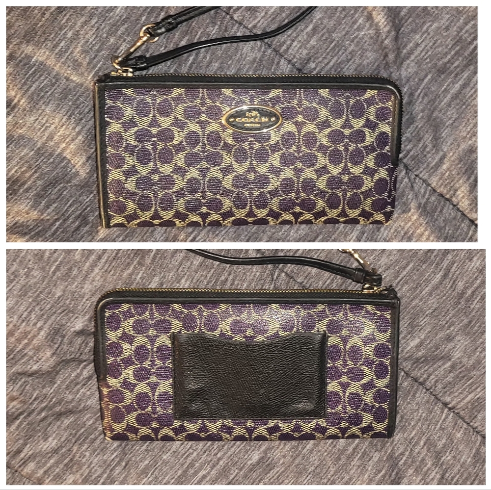Coach Coated Canvas Signature Long Zip Zippy Wallet